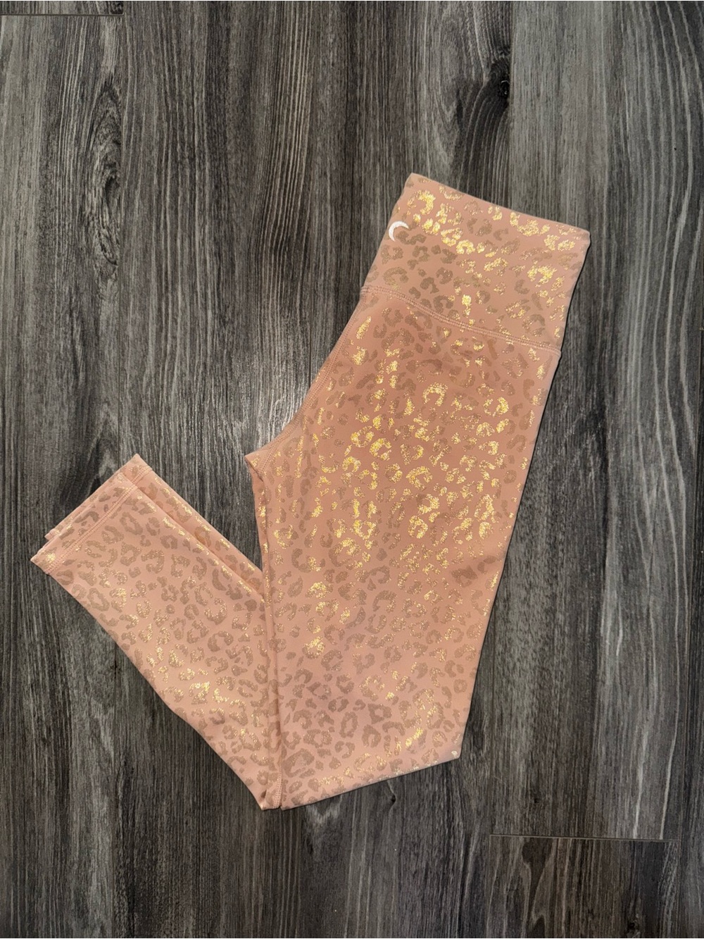 ZYIA Active Light n Tight Leggings Size 2 Gold Leopard High Rise 7/8 24”